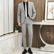 Suit Mens suit Wedding mens slim groom wedding dress Korean version slim British style business professional formal dress