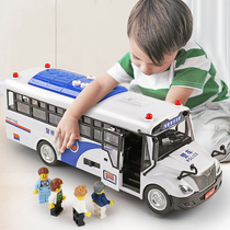 Childrens toy police car large car model Baby 2 years old 3 boys police car boy bus bus ambulance