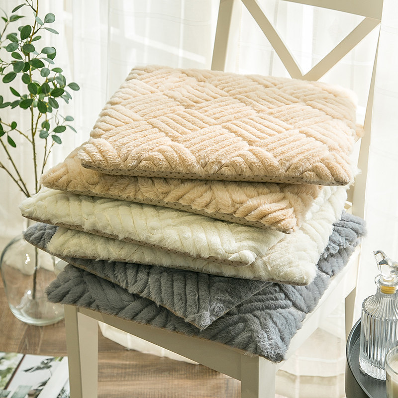 Simply Nordic long plush chair mat thickness removable chair cushion in autumn and winter office seat mat custom