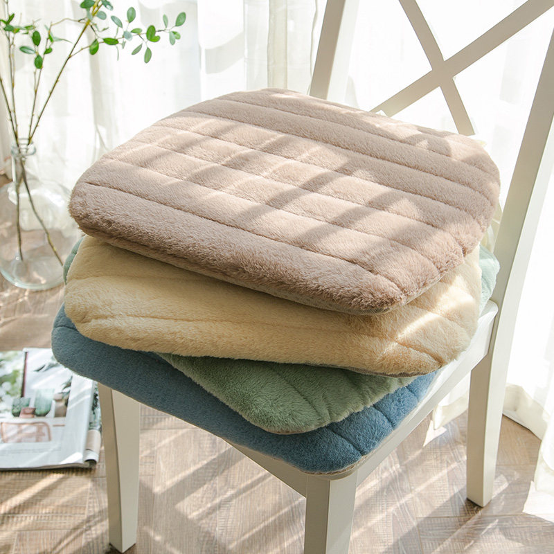 Japanese autumn and winter plush chair mat thickened horseshoe chair mat can be removed from simple household cushion cushion