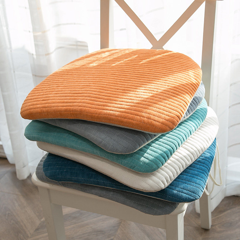 Thickened Cedar Dining Chair Cushion Horseshoe Shaped Four Seasons Nordic Brief Anti-Slip Modern Stool Cushion Can Be Detached Wash Pure Color