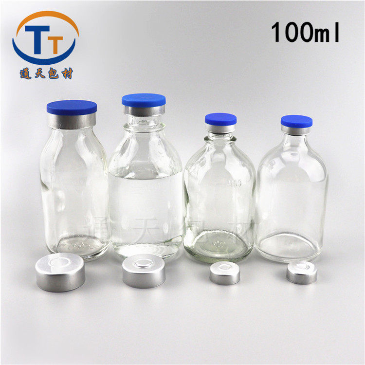 100ml 26 32 mouth colourless transparent infusion bottle medicinal glass bottle can be matched with butyl rubber stopper and aluminium plastic cover