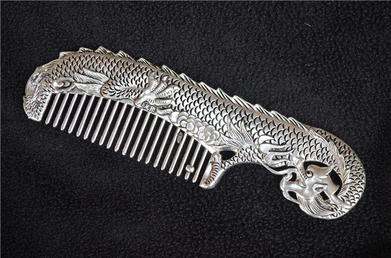 Imitation ancient bronze ware white bronze silver plated with silver pendulum piece pendant 1877101 dragon comb