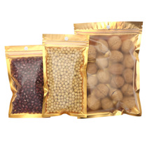 Matte inner golden yin yang ziplock bag aluminum foil packaging bag biscuit bag clothing panty bag jewelry bag frosted bag