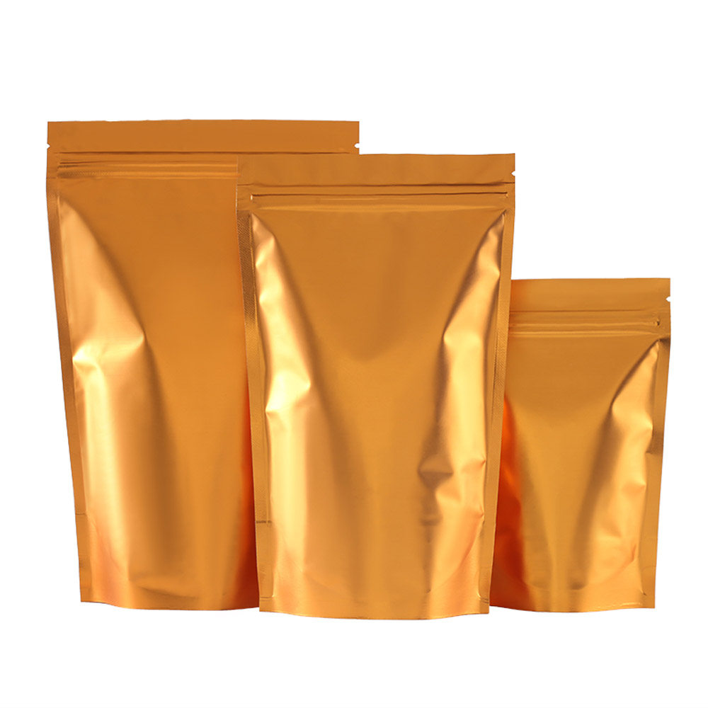 Matte gold-plated aluminum self-supporting self-sealing bag tea packaging bag aluminum foil bag whole grains bag thickened sealed bag