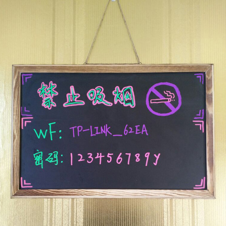 Retro pastoral baking wood frame hanging small blackboard Creative billboard Home children's teaching decoration message board