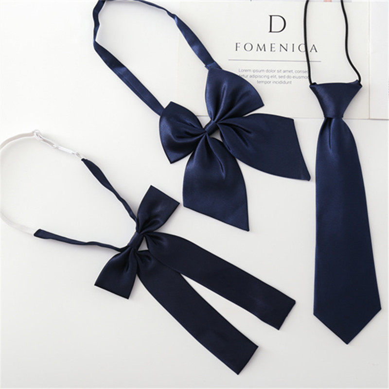 Liang Gude navy blue solid color boys and girls small collar flower kindergarten school uniform garden uniform bow tie bow tie