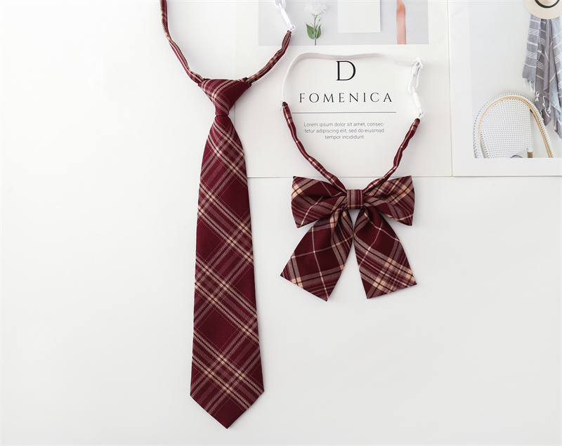 Liang Tie Purslane Red Child Tie Girls Academy Wind Elementary School Kids Red Grydress Decorated JK Children's Uniform Accessories