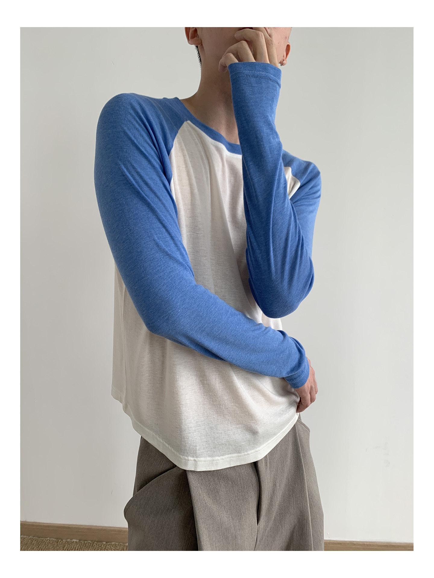 MION Cropped Raglan-Sleeve Crewneck Tee