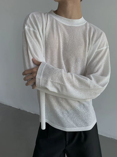 Тонкая прозрачная маска для лица, футболка, лонгслив подходит для мужчин и женщин, высокий воротник