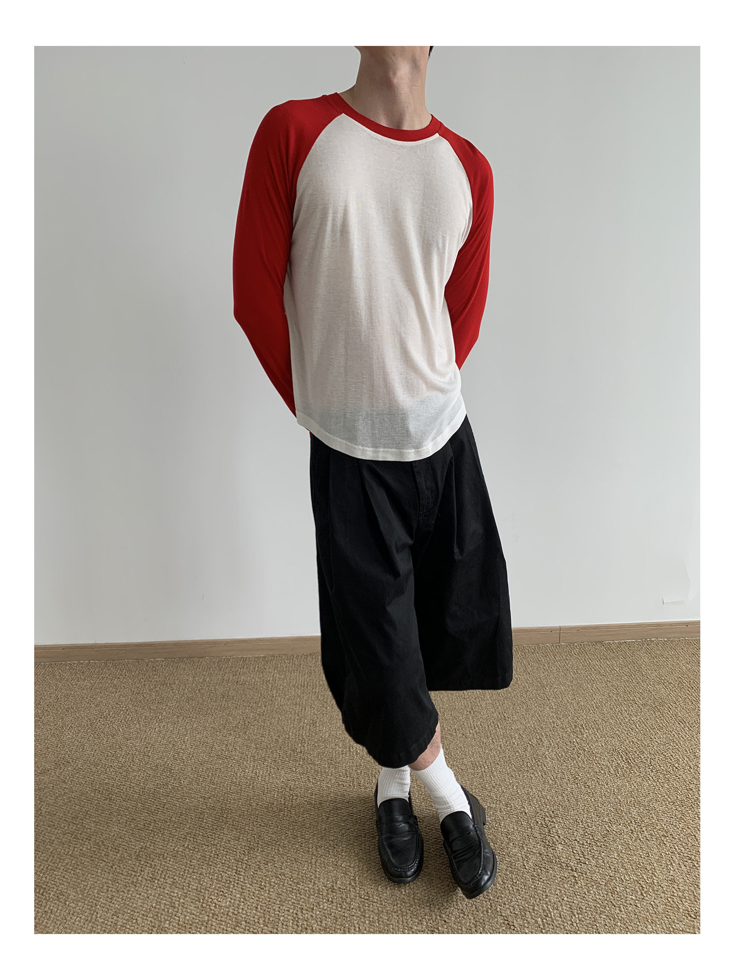 MION Cropped Raglan-Sleeve Crewneck Tee