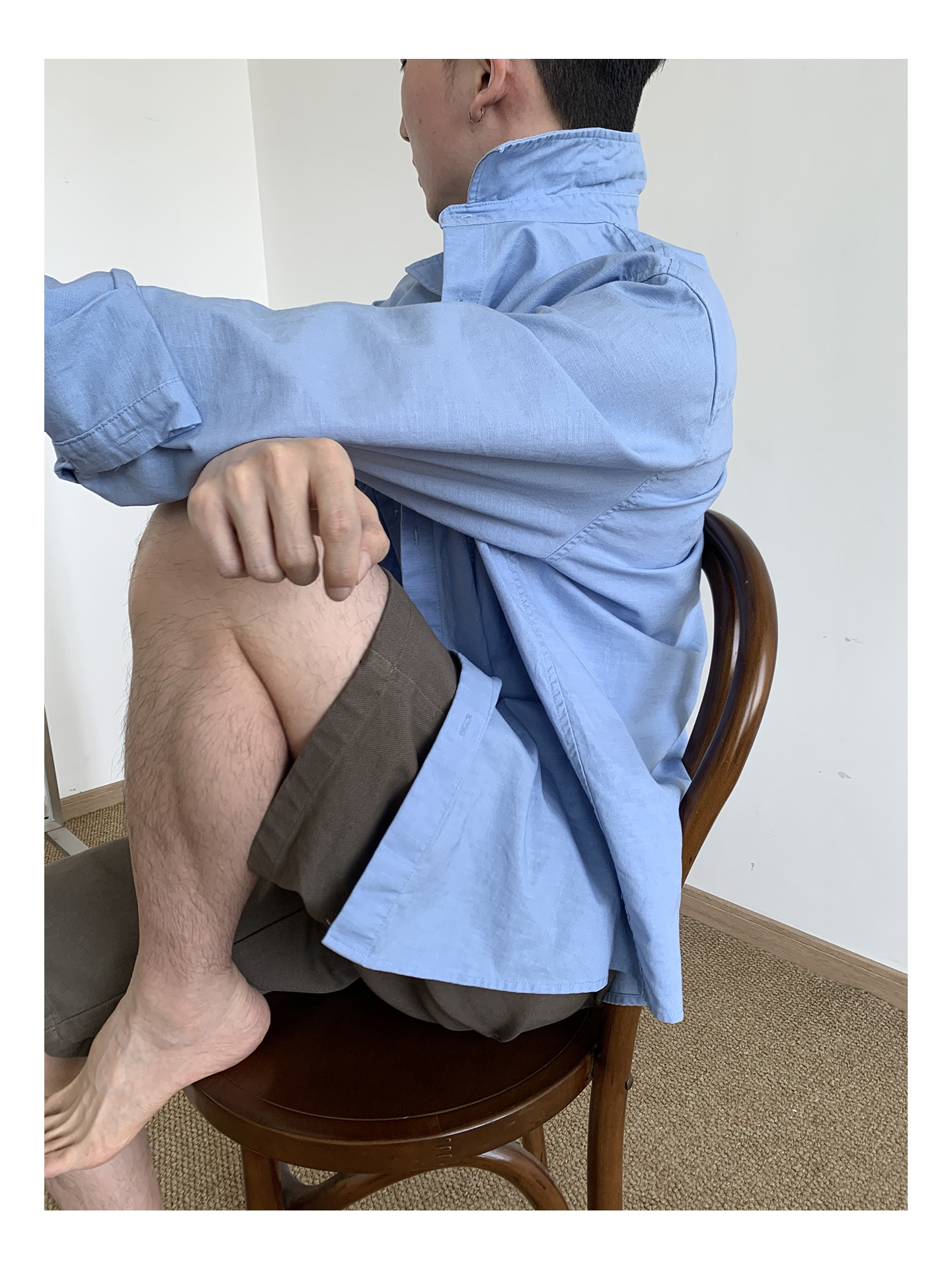 MION Blue Linen Loose Shirt