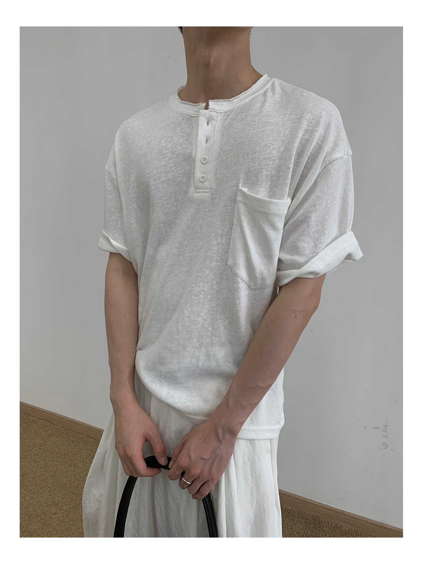 MION Henley Neck Relaxed Tee