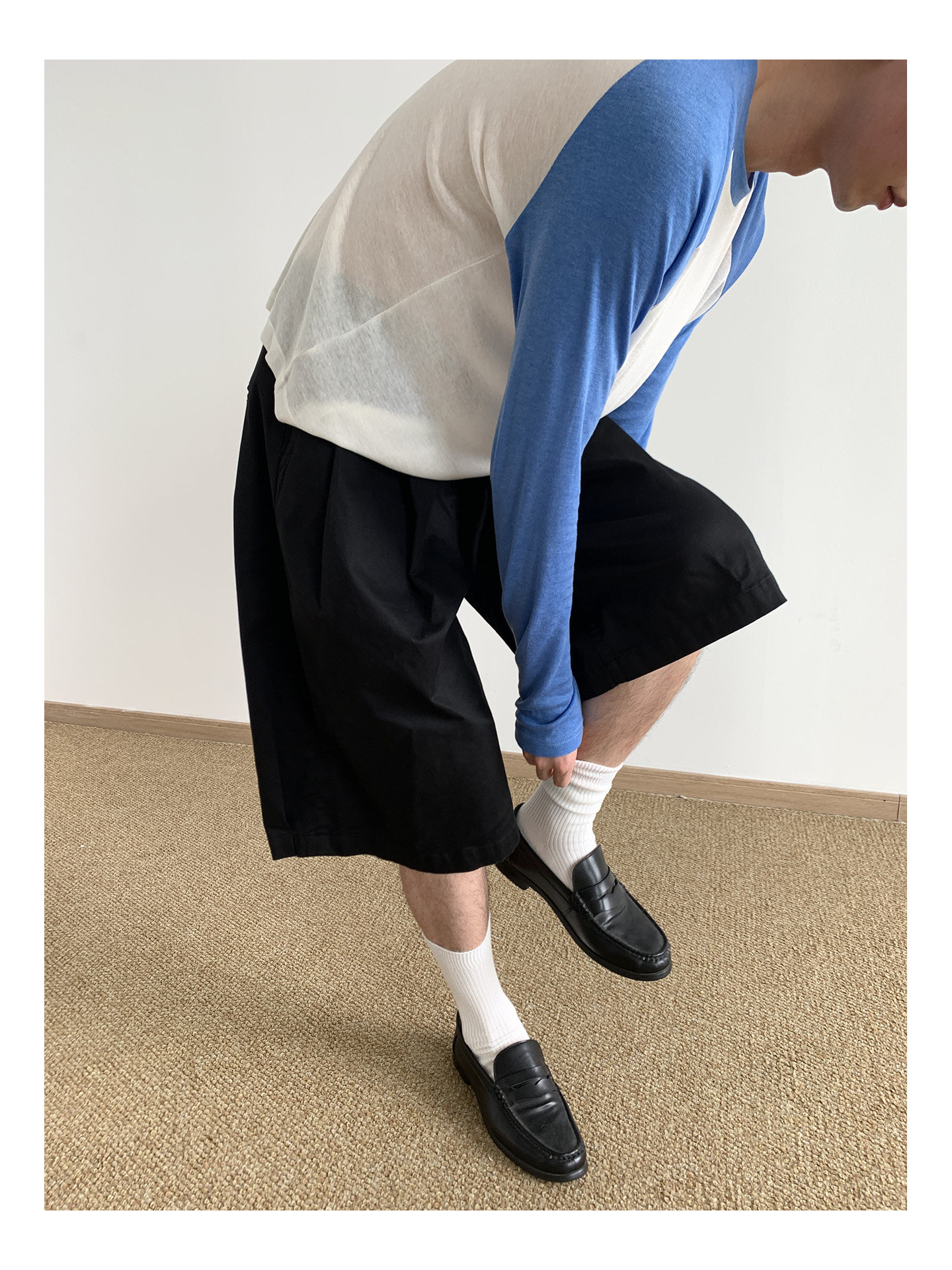 MION Cropped Raglan-Sleeve Crewneck Tee