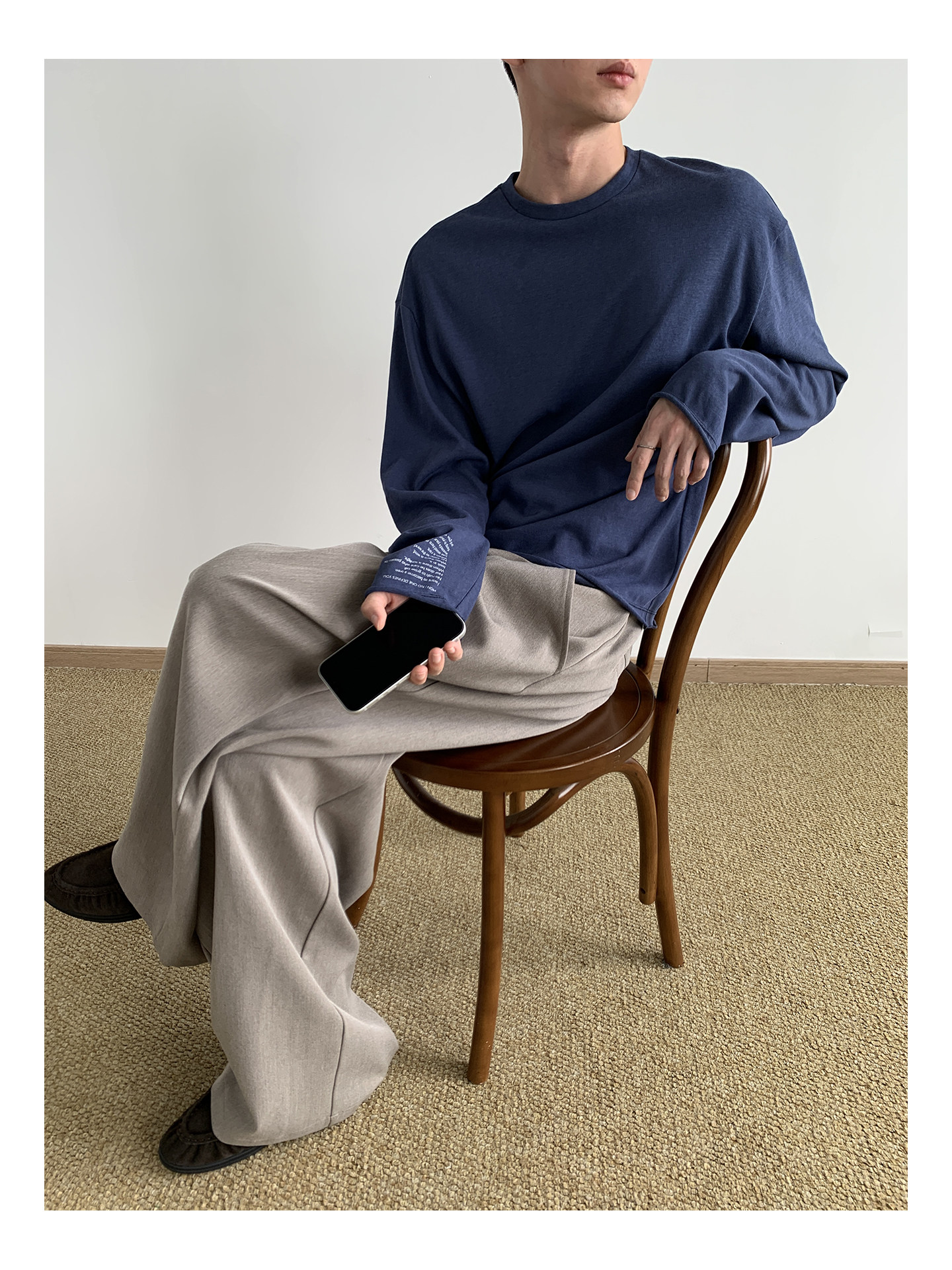 MION Relaxed Slub Cotton Long-Sleeve Tee