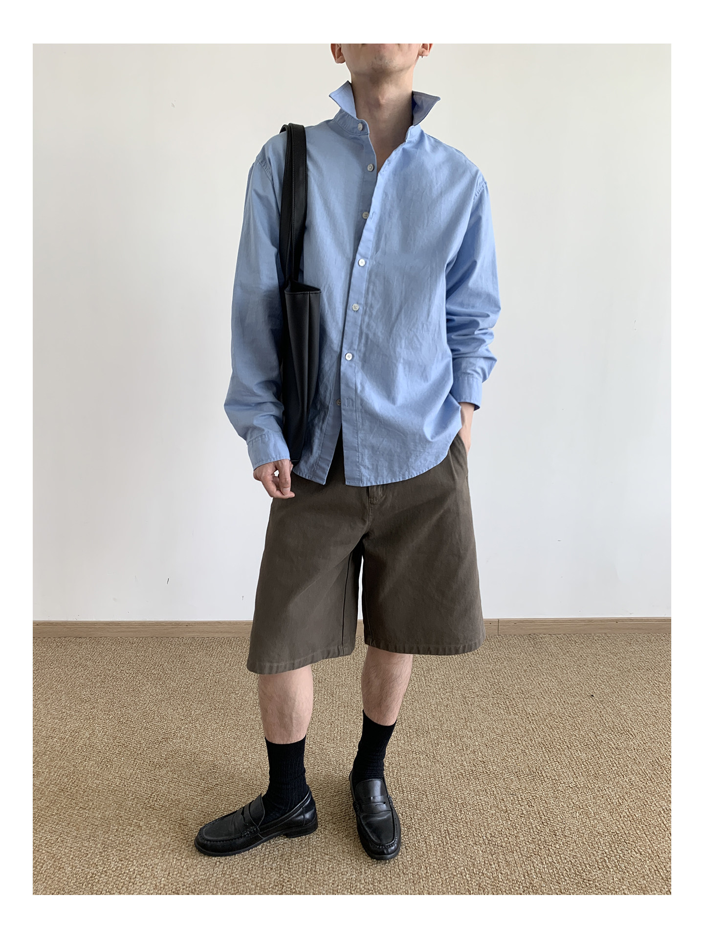 MION Blue Linen Loose Shirt