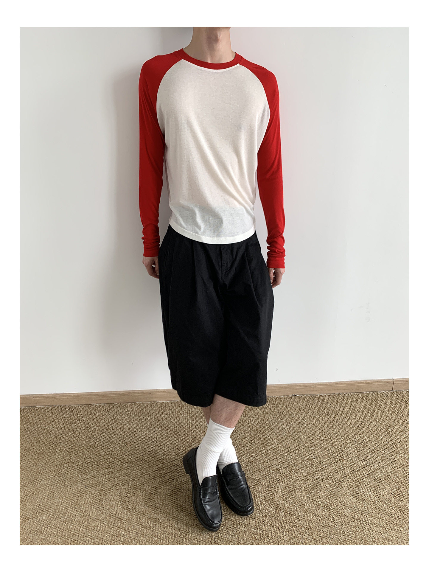MION Cropped Raglan-Sleeve Crewneck Tee