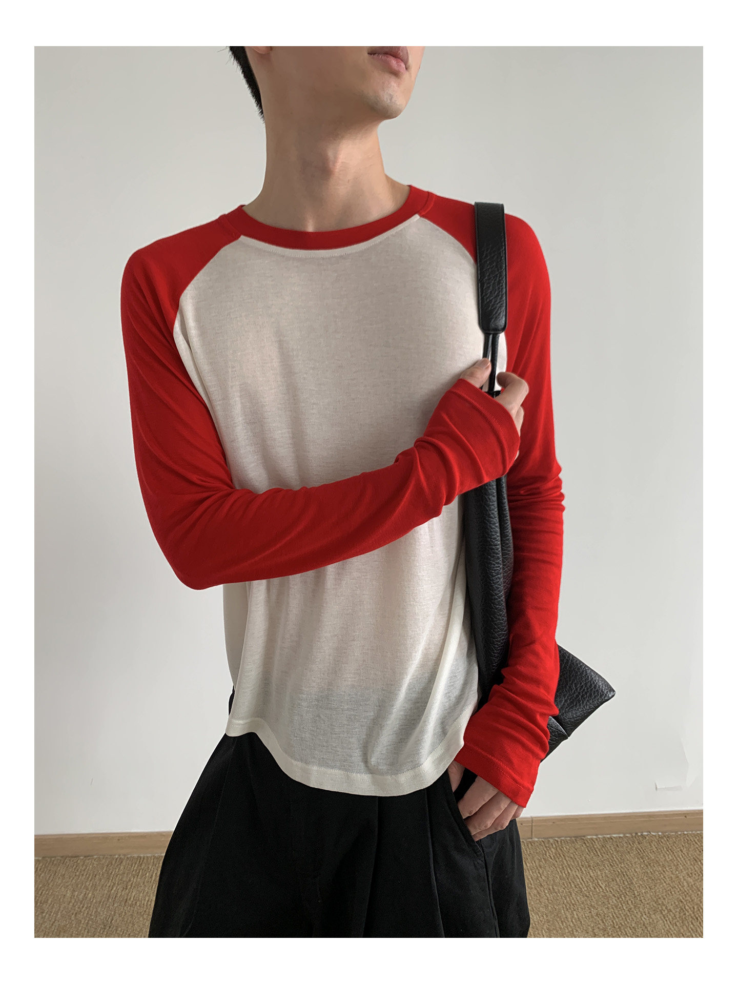 MION Cropped Raglan-Sleeve Crewneck Tee