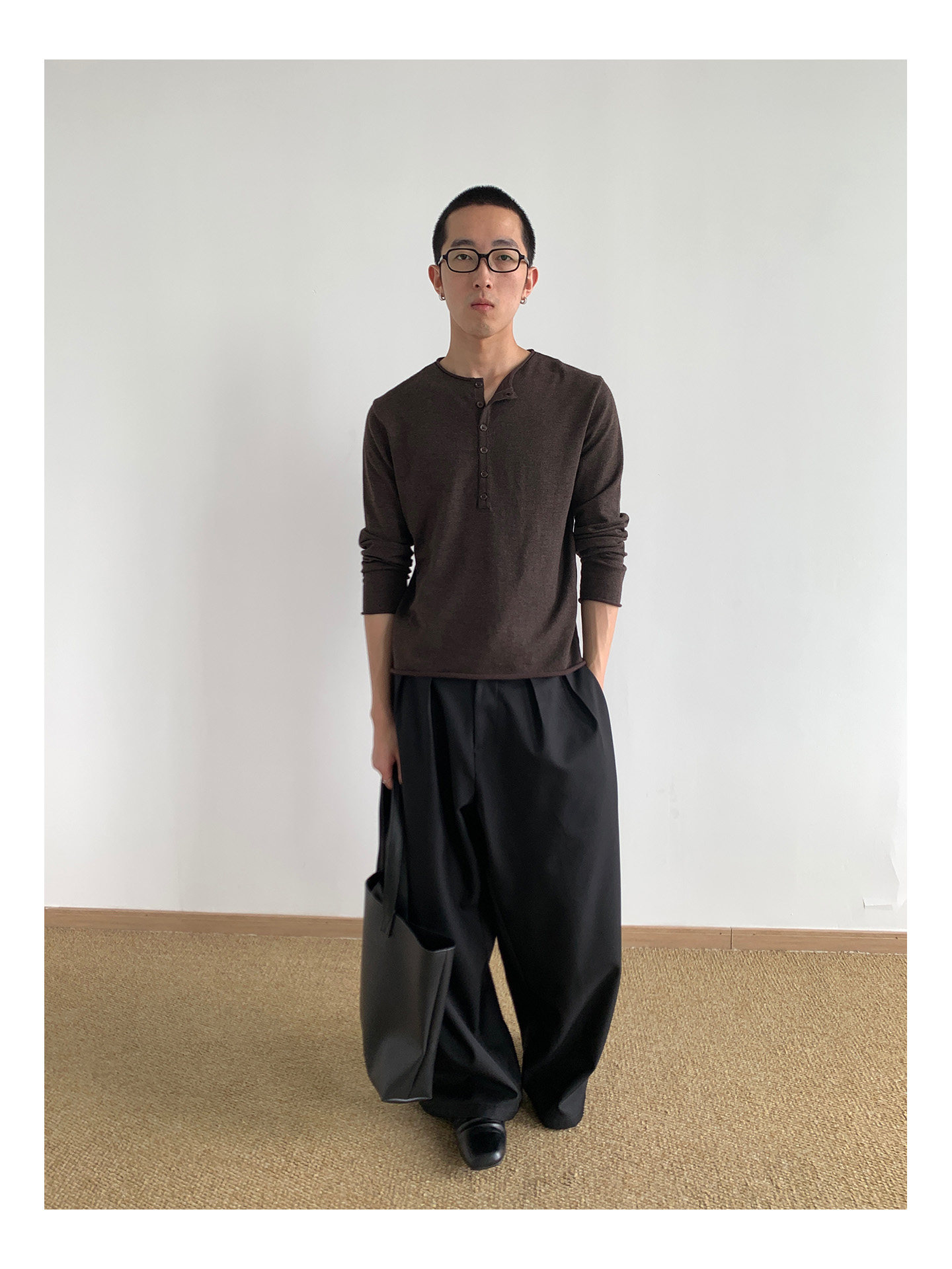 MION Henley Knit Sweater