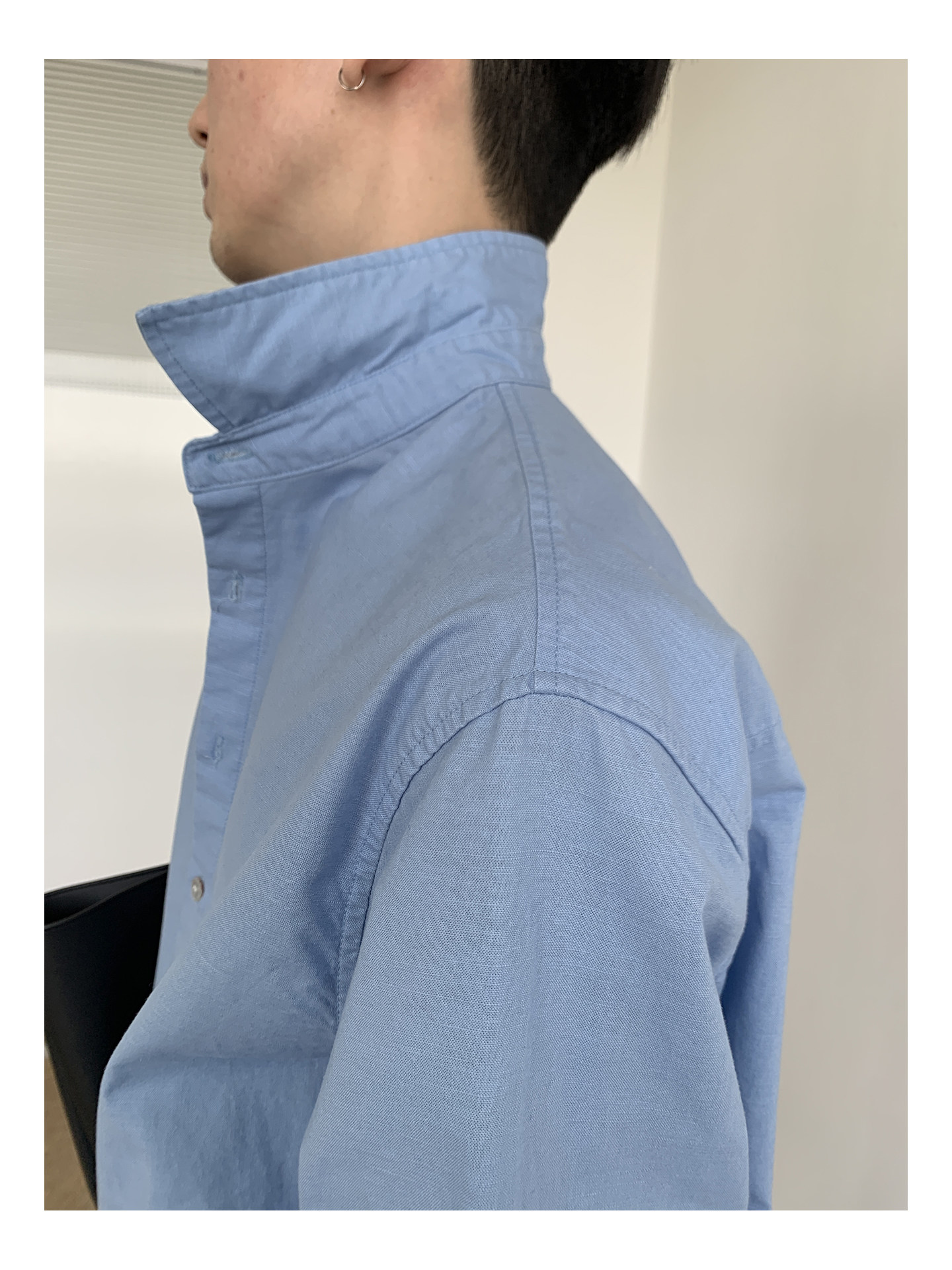 MION Blue Linen Loose Shirt