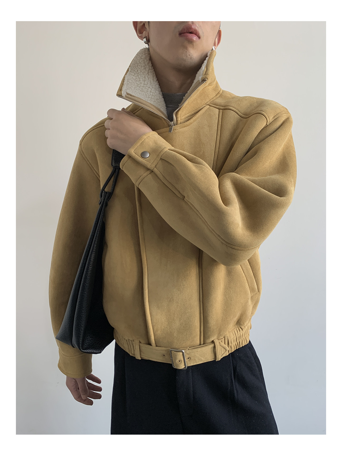 MION Fur-Lined Cropped Coat