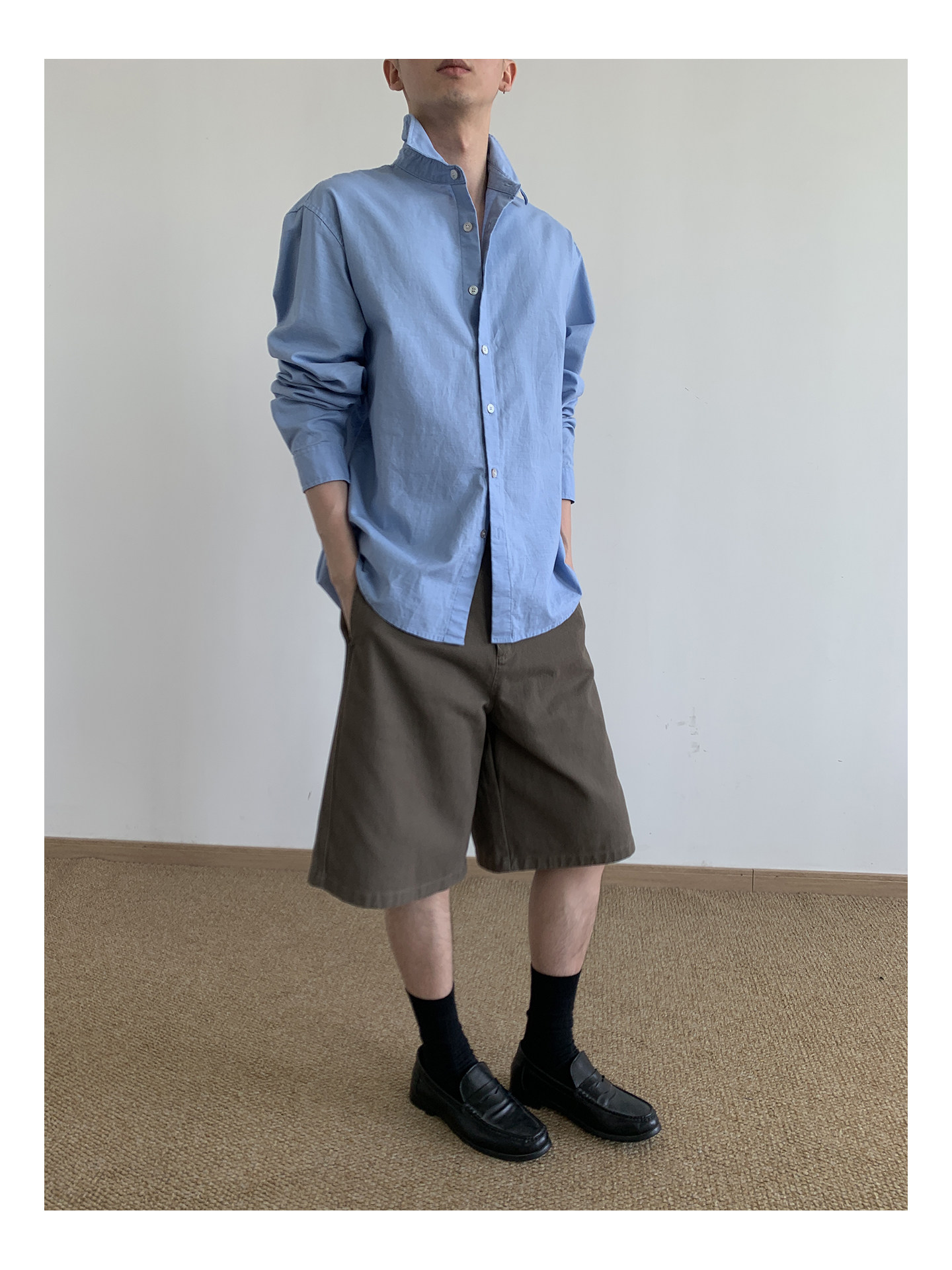 MION Blue Linen Loose Shirt
