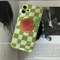 Yoona Home for iPhone12Promax cream green checkerboard Apple 11 phone case xr xs female