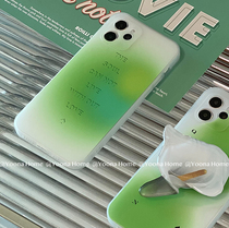 Yoona Home European and American style personality dizzy green English apple 11 for iPhonex 12ProMax