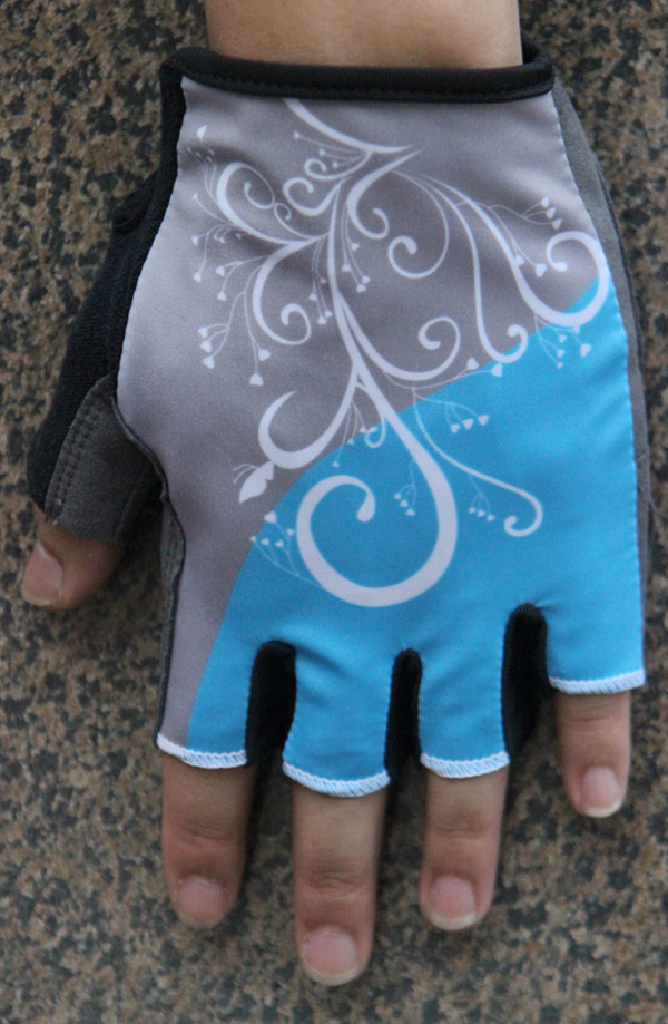 (Baby Lord) Blue-gray pattern women's sports half-finger gloves summer outdoor non-slip wear-resistant riding gloves leaking fingers