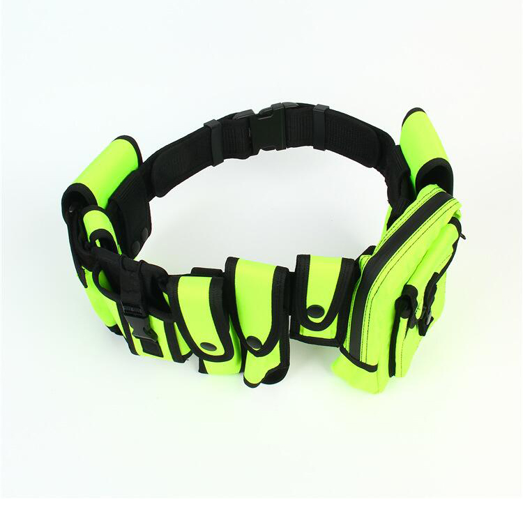 Genuine Boutique Fluorescent Yellow Multifunction Eight Pieces Of Traffic Duty Patrol and Hanging Bags Policing Belt Kit