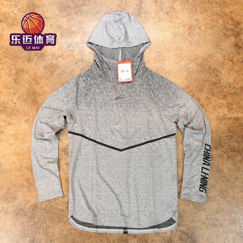 Li Ning Basketball Series CBA Warm-up Run Basket Dry Breakthrough Hat Appearance Training Long Sleeve T-shirt ATLN131