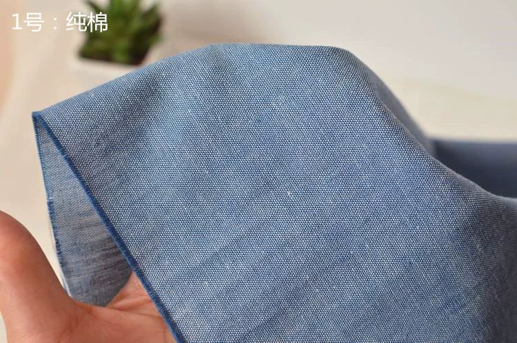 Handan bán đặc biệt worsted vintage denim cotton rắn màu chambray / handmade DIY áo vải cotton vải