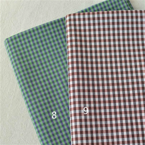 Санми Бесплатная доставка конфеты -Королевная эластичная мини -клетчатая клетчатая ткань лето тонкая/ручная рубашка