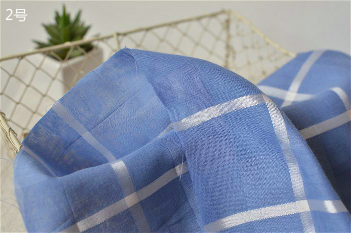 New Korea retro nhẹ hai lớp vải kẻ sọc cotton / handmade DIY váy váy đôi sợi cotton vải lụa họa tiết