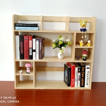 Simple table small bookshelf creative desktop storage rack pine childrens bookcase bay window frame solid wood shelf living room