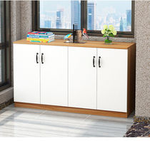 Solid wood sideboard double door locker kitchen storage cabinet tea cabinet ecological board cabinet living room floor assembly