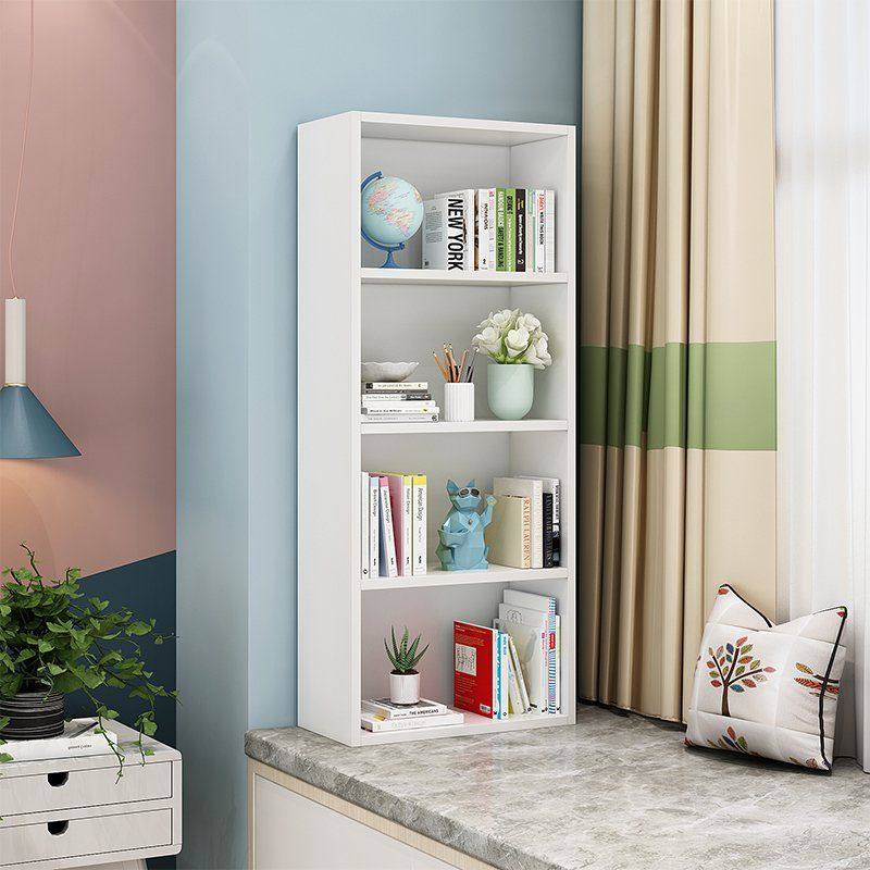 Solid wood ecological board bookcase white bay window balcony floor-to-ceiling bookshelf living room storage children's multi-layer storage locker