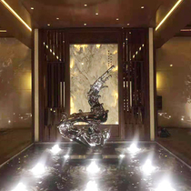 Real estate sales department landscape engineering sculpture Custom Hotel lobby soft sketch stainless steel water spray fortune