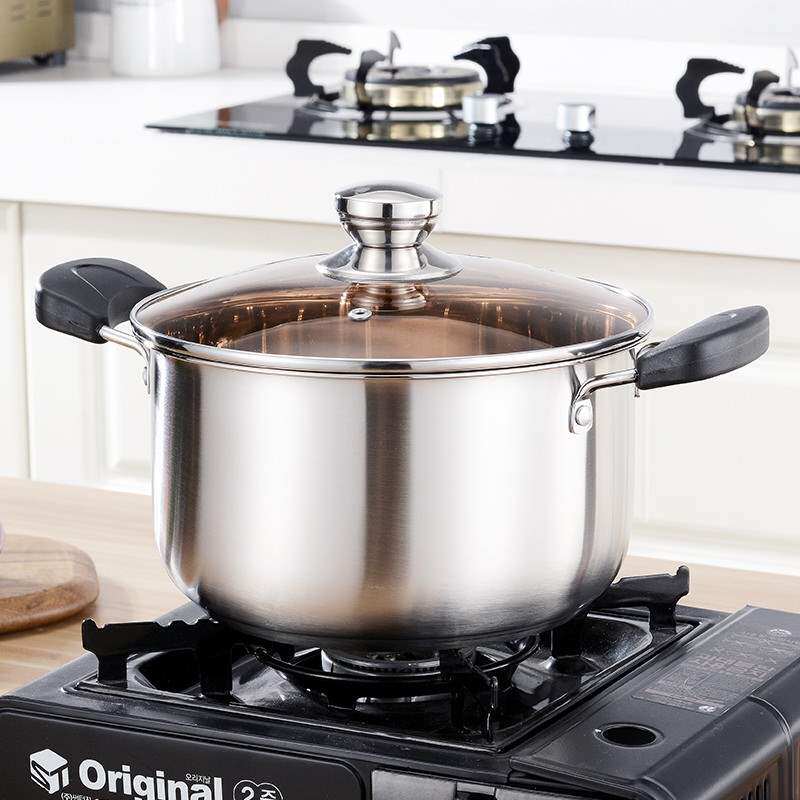 Baiger stainless steel soup pot 24CM thickness coated soup cooker soup cooker coating cooker coating gas stove is common