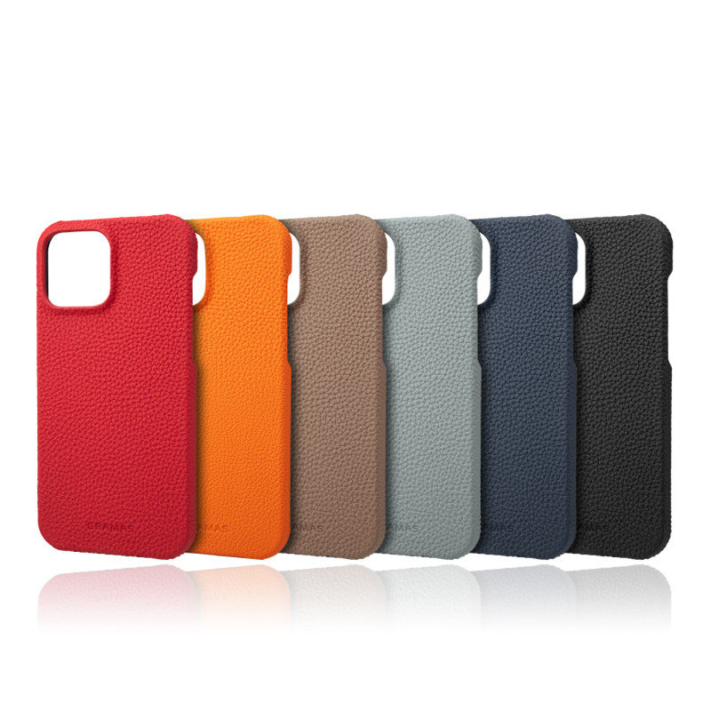 GRAMAS Hermes same lychee grain leather light luxury mobile phone case for Apple iPhone 13Pro Max