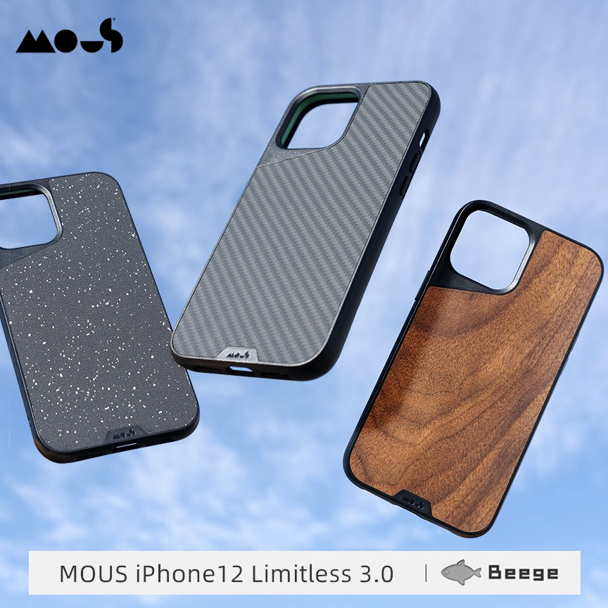 Mous is suitable for apple iPhone12ProMax mobile phone protection shell walnut wood grain protective sleeve carbon fiber leather shell