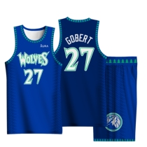 Gobert Edwards 1 City Edition Timberwolves Jersey Custom Basketball Clothing Set Group Buy Basketball Clothes Children