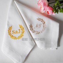 Laurel Wedding Anniversary Shop Celebration Embroidery LOGO Custom Western Napkin Western Wedding