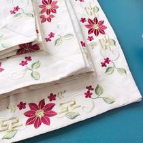 (Four-piece set) cotton and linen material exquisite embroidery table flag cover towel placard tablecloth exported to Europe