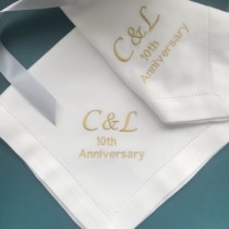(Two orders) wedding anniversary birthday embroidery napkin Western food mouth cloth customization