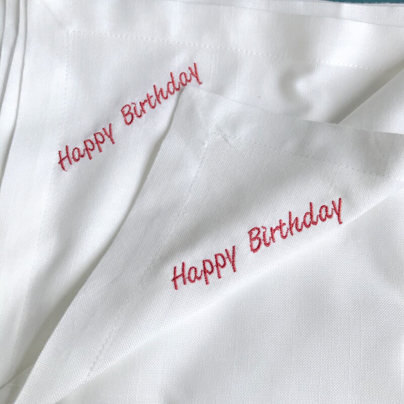 (Happy Brithday) Birthday Napkin style embroidered napkin with delicate dining table arranged Western buffet-Taobao