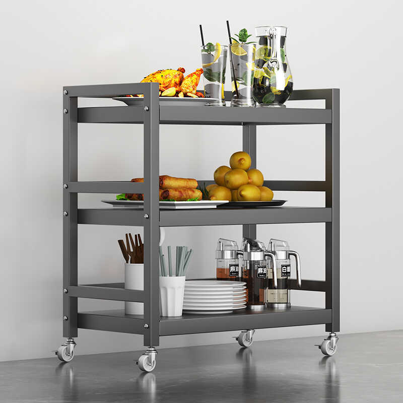 Thickened Mobile Food Preparation Rack, Multi-Functional Storage Rack, Multi-Layer Rack for Hot Pot Restaurants, Floor-Standing Dining Cabinet