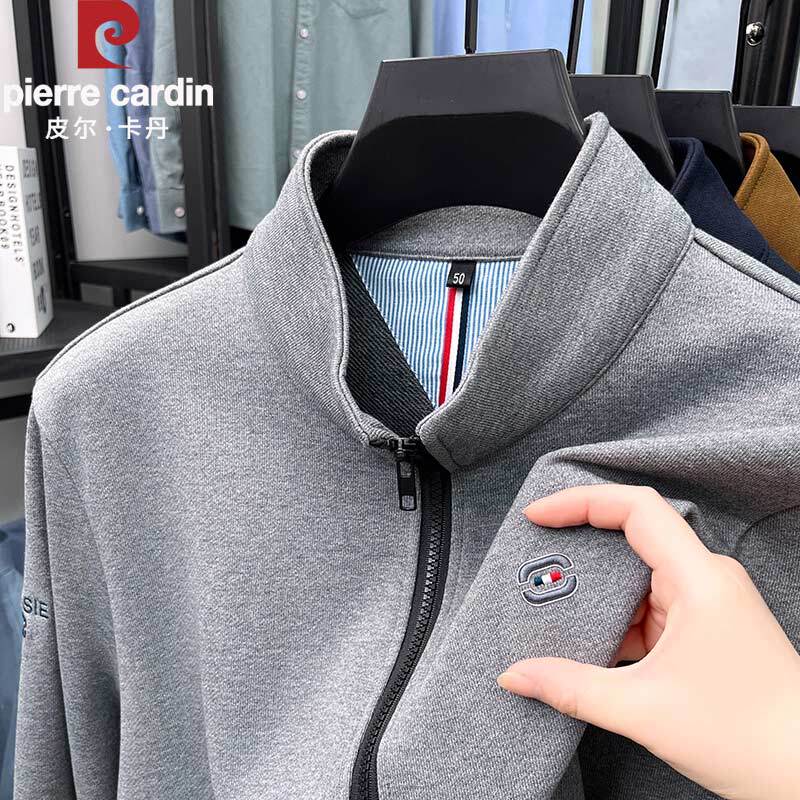 Italian High-End Brand Pure Cotton Cardigan Sweatshirt for Men 2026 Spring and Autumn New Style Stand Collar Casual Sports Jacket