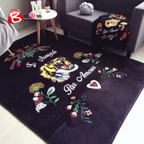 Tide Osaka Tiger Ground Mat Embroidered Snake Blanket Crawl Mat Floating Window Living-room Mat Crystal Suede Yoga Carpet