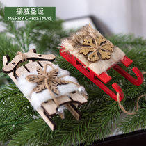 Christmas decorations wooden pendants festive atmosphere window DIY Christmas decorations scene atmosphere props small ornaments